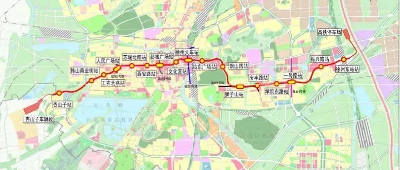到2020年,徐州轨道交通规划将完成,届时地铁线,2号线,3号线将