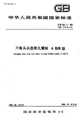 六角头头部带<font color='red'>孔螺栓</font>A和B级