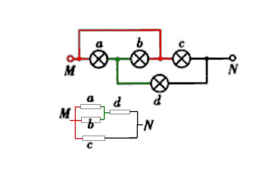 9 等效电路图就是将一个复杂的电路通过适当的方法改画出简单的串联